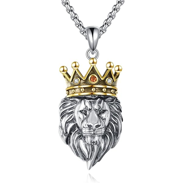 Amazon.com: Animal Kingdom Sterling Silver King Crown Roaring Lion